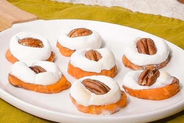 Sweet Potato Bites with Marshmallow & Pecan